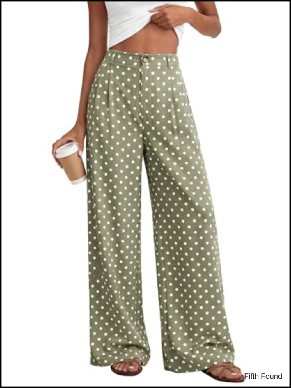 Wide Leg Palazzo Pants Lightweight Flowy Polka Dot Trousers